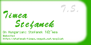 timea stefanek business card